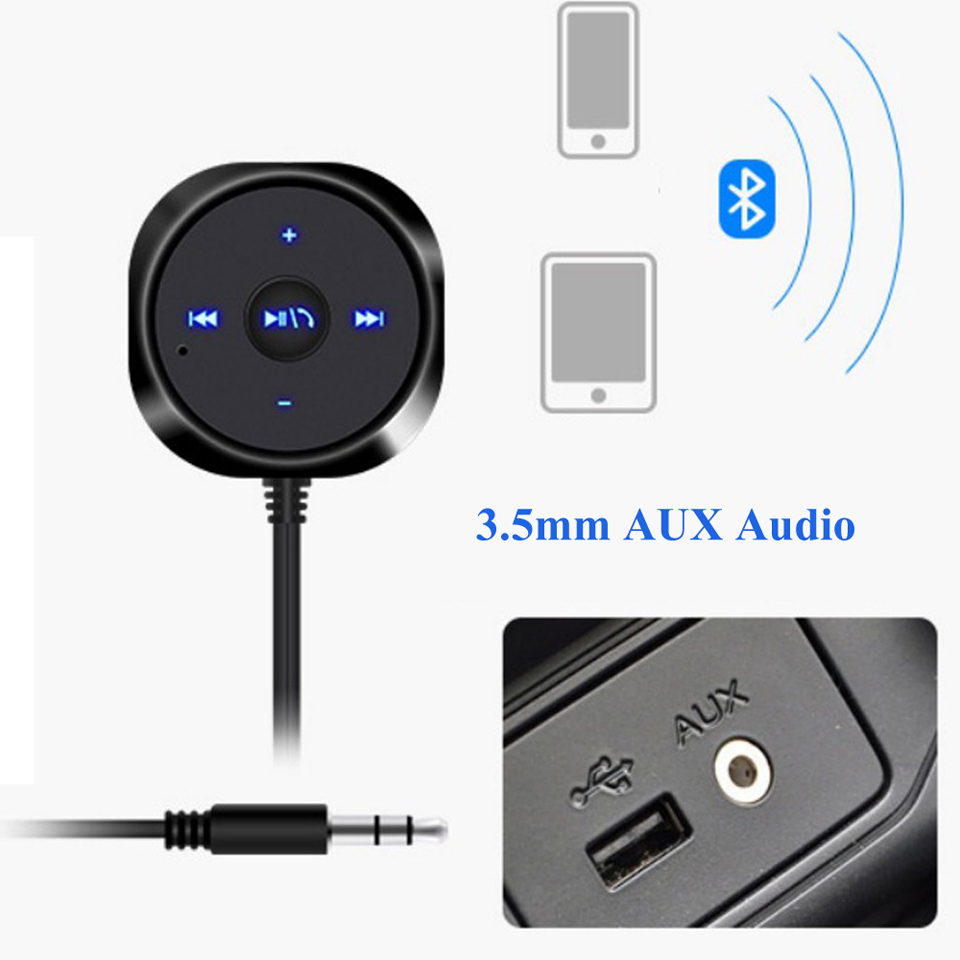JaJaBor Car Bluetooth 5.0 Handsfree Kit 3.5mm Jack AUX Audio MP3