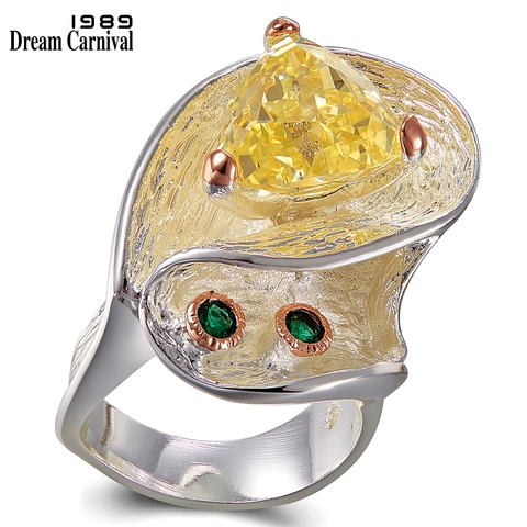 DreamCarnival 1989 TopBrand Special Design Twisted Look Women Zircon Wedding Ring Two Tones Color Quality Female Jewelry WA11718 ► Photo 1/6