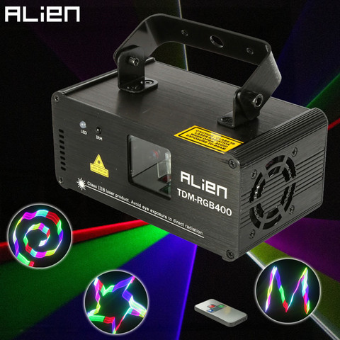 ALIEN Remote 3D RGB 400mW DMX 512 Laser Scanner Projector Stage Lighting Effect Party Xmas DJ Disco Show Lights Full Color Light ► Photo 1/6