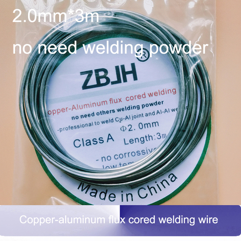 2.00mm*3m Copper-aluminum flux cored welding wire low temperature Cu-Al welding rods for air conditioner refrigerator ► Photo 1/6