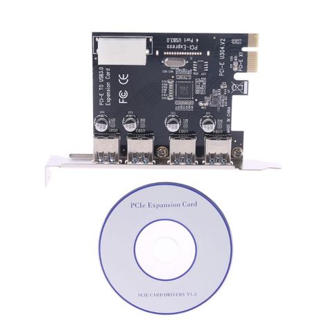 4 Port PCI-E to USB 3.0 HUB PCI Express Expansion Card Adapter 5 Gbps Speed Brand New ► Photo 1/6