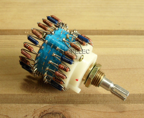 10K/50K/100K/250K DALE 23 Step Attenuator Dual-Unit Stereo Volume Potentiometer 2-gang ► Photo 1/1