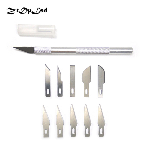 ZtDpLsd 11 Blades Metal Scalpel Craft Engraving Pen Knives DIY Wood Paper Carving Fruit Food Cutting Repair Stationery Art Tool ► Photo 1/4