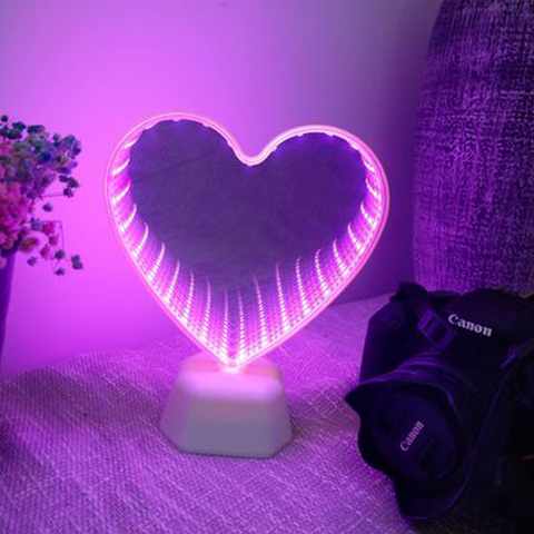 Xsky Night Light Tunnel Lamps Infinity Mirror Lights LED Night Lamp Cute 3D Heart Creative Novelty Cactus Unicorn For Home Led ► Photo 1/6