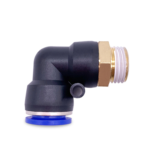 1Pcs 14mm Push In One Touch Connector 1/2" Thread Pneumatic Elbow Quick Fittings