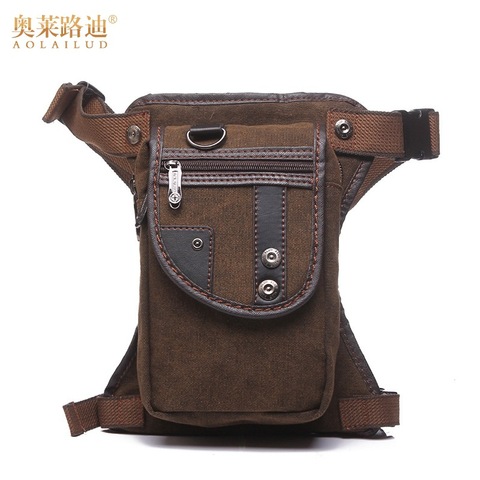 new quality men waist pack Fanny pack waterproof canvas waist bag leg bag casual military belt thigh bag trunk bum hip pouch ► Photo 1/6