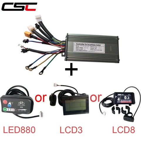 36V 48V 500W 25A Electric Bicycle Brushless 9 Mosfet Sine Wave Controller with KT LCD3 LCD8 Display Panel Ebike Accessories ► Photo 1/6