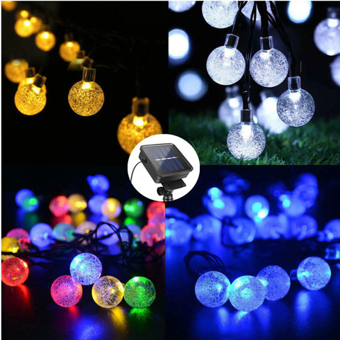 NEW 20/30/50 LED Crystal ball LED Solar Lamp Power LED String Fairy Lights Solar Garlands Garden Christmas Decor For Outdoor ► Photo 1/6