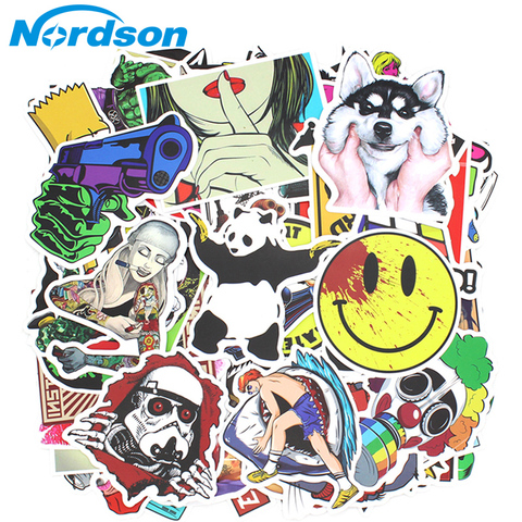 200 PCS Random Vinyl Skateboard Travel Case Helmet Sticker Decal ATV Motorcycle Car Stickers Fashion Rossi Funny Sticker Bomb ► Photo 1/6