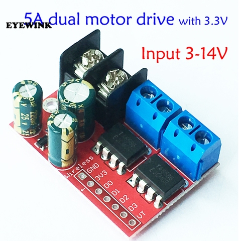 5A dual DC motor drive module can be controlled by remote control, reverse PWM speed regulation, double H bridge super L298N 5AD ► Photo 1/3