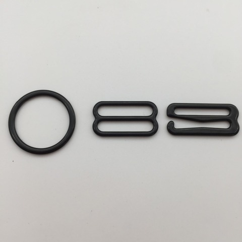 100pcs/lot Black Bra Adjuster Metal Slider Hook Ring for Bikini Lingerie ► Photo 1/4