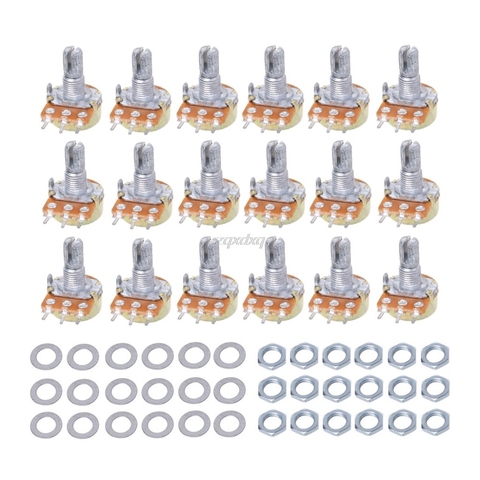 18Pcs Single Potentiometer Assortment Kit B500K B100K B50K B20K B10K B5K B2K B1K B1M 100K 10K 1K 20K 500K 50K 5K Dropship ► Photo 1/6