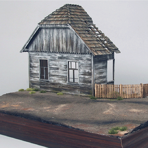 1/35 Wooden European House Diorama Battlefield Ruins Military Building Scenes Kit ► Photo 1/6