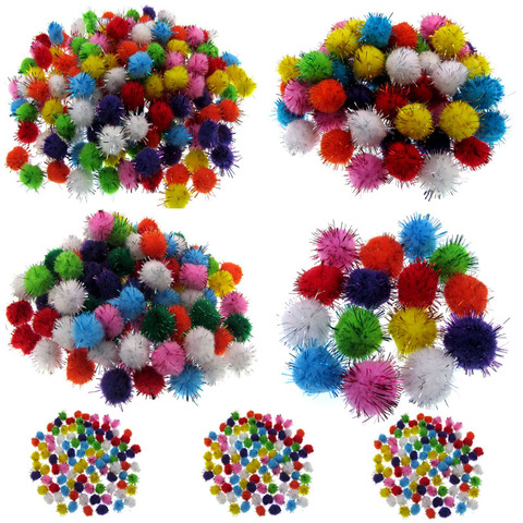 10/15/20/25/30mm Glitter Pompom Balls Furry Pompon DIY Crafts