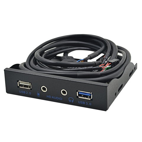 High Quality 20Pin 4 Ports USB 2.0 USB 3.0 Hub HD Audio Mic Interface Earphone Jack Front Panel For PC 3.5