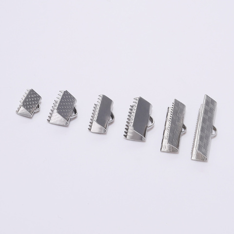 30Pcs Stainless Steel Cord Flat Cover Clasps Crimp End Bead Buckle Tip Clasp Connectors For DIY Necklace Bracelet Jewelry Making ► Photo 1/6