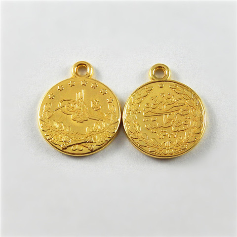 Julie Wang 20PCS 16mm Antique Gold Coins Charms Alloy Suspension Pendants For Bracelet Jewelry Making Necklace Accessory ► Photo 1/5