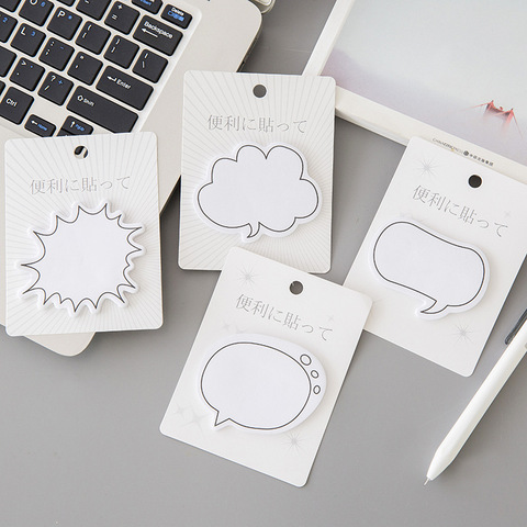 Kawaii Stationery Memo Pads Cute Dialog Box Paper Sticker Sticky Note Page Marker Planner for Kids School Supplies ► Photo 1/6