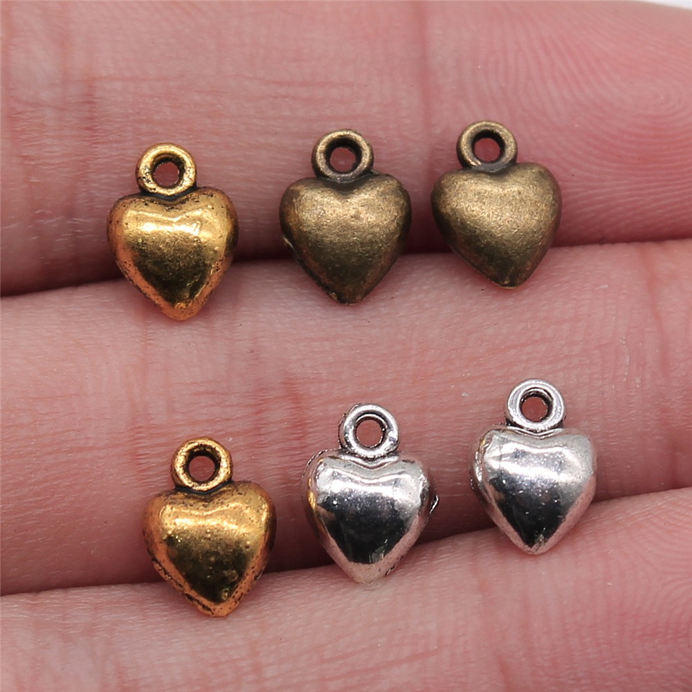 Tibetan Alloy double sided open Heart Charm Antique Silver or Bronze Charms 