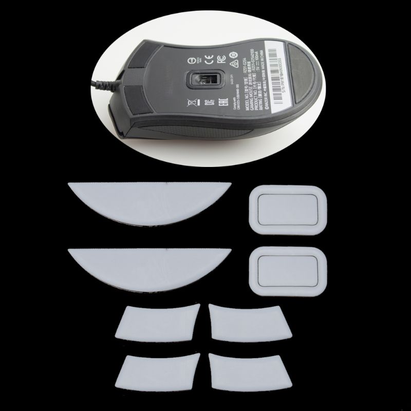 New 4 Sets Hotline Gaming Razer Deathadder Mouse Feet Skates black 0.6mm 