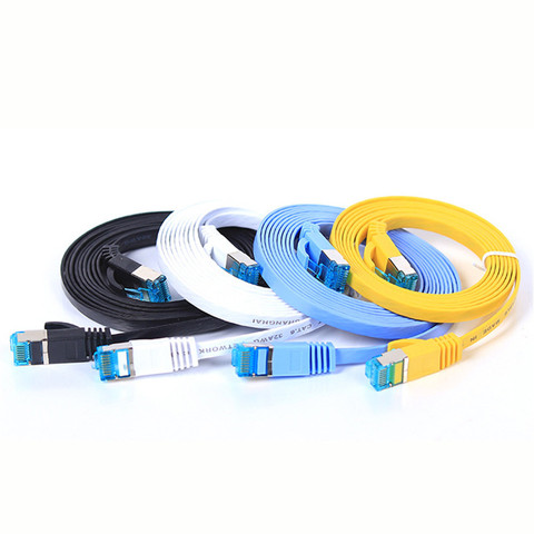 CAT6 Flat Ethernet Cable RJ45 Lan Cable Networking Ethernet Patch Cord for Computer Router Laptop 0.5M/1M/2M/3M/5M/8M Length ► Photo 1/6