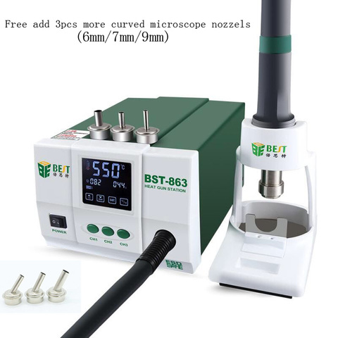 Lead-free Adjustable Hot Air Rework Station Soldering Touch Screen LCD 1200W 220V For Phone CPU PCB better than QUICK 861DW ► Photo 1/6