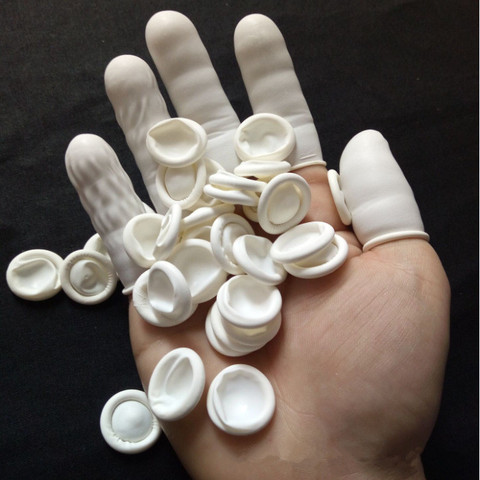 New Arrival 100pcs Natural Rubber Gloves Finger Cots Latex Fingertip Protective Disposable ► Photo 1/6