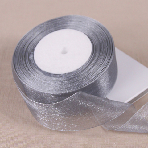 15mm 20mm 25mm 40mm 50mm Gray Organza Ribbon 45Meters/Roll DIY Crafts Supplies Wedding Decoration Valentine's Day Gift Wrapping ► Photo 1/5