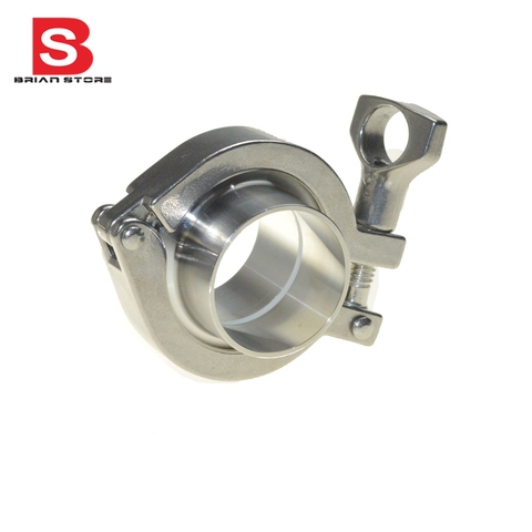 Triclamp SS Sanitary Flange Pipe  Weld Welding Ferrule Tri Clamp  PTFE  or Silicone Gasket  Stainless Steel SUS SS 304 ► Photo 1/5