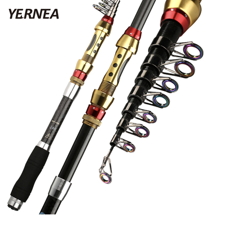 Yernea Short Sea Fishing Rods Fiber Telescopic Fishing Rod  99% Carbon 1.8-3.6M Spinning Telescopic Fishing Tackle Spinning Rod ► Photo 1/6