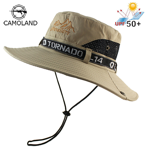 UPF 50+ Sun Hat Bucket Autumn Men Women Fishing Boonie Hat Sun UV Protection Long Large Wide Brim Mesh Hiking Outdoor Beach Cap ► Photo 1/6