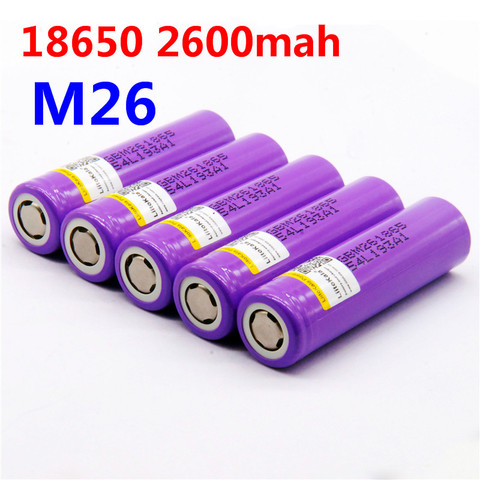 100% original LiitoKala  M26 18650 2600mah 10A 18650 li-ion rechargeable battery power safe battery for /scooter ► Photo 1/6