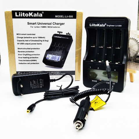 Liitokala lii-500 LCD 3.7V/1.2V AA/AAA 18650/26650/16340/14500/10440/18500 Battery Charger with screen lii500 ► Photo 1/5