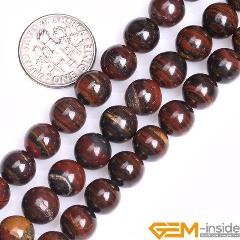 4mm 8mm Round Iron Tiger Eye Beads DIY Loose Beads For Bracelet Or Necklace Making Strand 15
