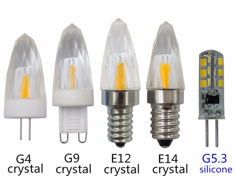 LED G4 G9 E12 E14 crystal Light G5.3 Silicone light bulb 110v 220v G4 Crystal light bulb E14 G9 Crystal light g5.3 220v led ► Photo 1/6