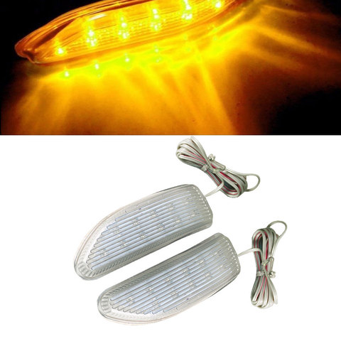 Amber Auto SMD LED Light 12V Blade Shape Auto Rearview Side Mirror Turn Signal Lights HOT Selling Universal Car 2PC New ► Photo 1/5