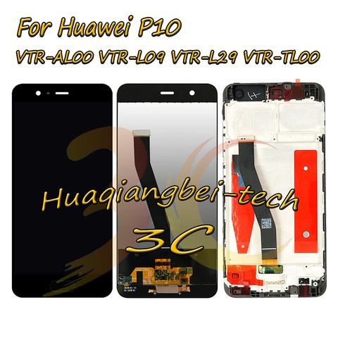 New 5.1'' For Huawei P10 VTR-AL00 VTR-L09 VTR-L29 VTR-TL00 LCD DIsplay +Touch Screen Digitizer Assembly With Frame Black / White ► Photo 1/1