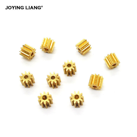 101.5A/ 102A 0.3M Copper Gear 10 Teeth Hole 1.5mm/ 2mm Tight Fitting Small Module Pinions 10pcs/lot ► Photo 1/1