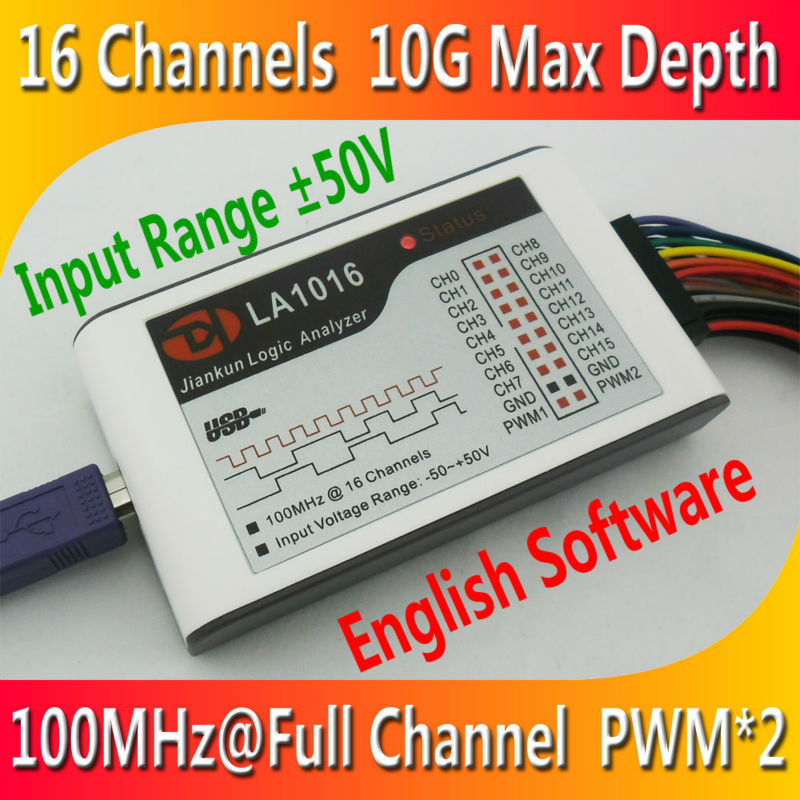 Kingst LA1010 USB Logic Analyzer 100 MHz max sample rate,16Channels 