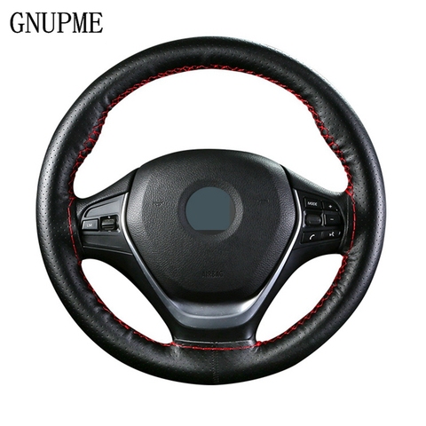 GNUPME Hand-Stitched Steering Wheel Cover 36-40cm DIY Leather Braid on the With Needles Thread Car-Styling Steering Covers ► Photo 1/6