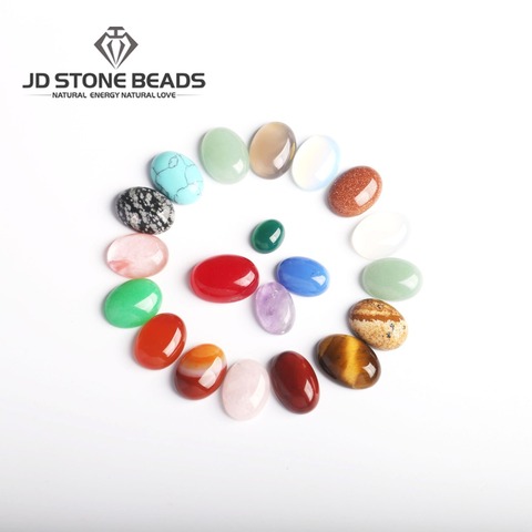 Oval Shape  CAB Cabochons Mixed Color Flat Back Ring  Gifts   Gemstone Accessories 15pcs A Lot Stone  Beads ► Photo 1/6