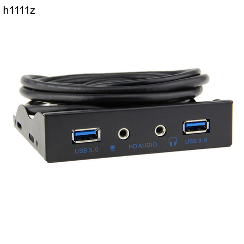 2 Port USB 3.0 Hub Splitter HD Audio 3.5mm Earphone Jack Mic Interface Front Panel Bracket Adapter for PC 20 Pin 3.5