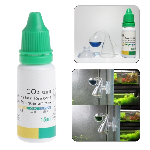 Aquarium CO2 Indicator Solution Fish Tank Liquid Test Plants Supplies Long Term ► Photo 1/6