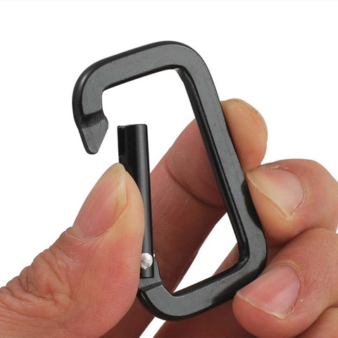 Multi-Function Safety Buckle Camping Carabiner Black Square Fast Hang Backpack Pendant Mini Buckle Outdoor Tool ► Photo 1/6