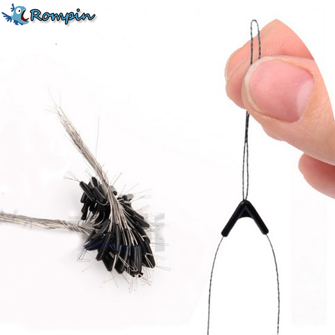 Rompin 50pcs Double Hooks Contactor Device Line Space Bifurcation Eight Type Space Bean Line Swivel Tool Fishing Accessories ► Photo 1/1