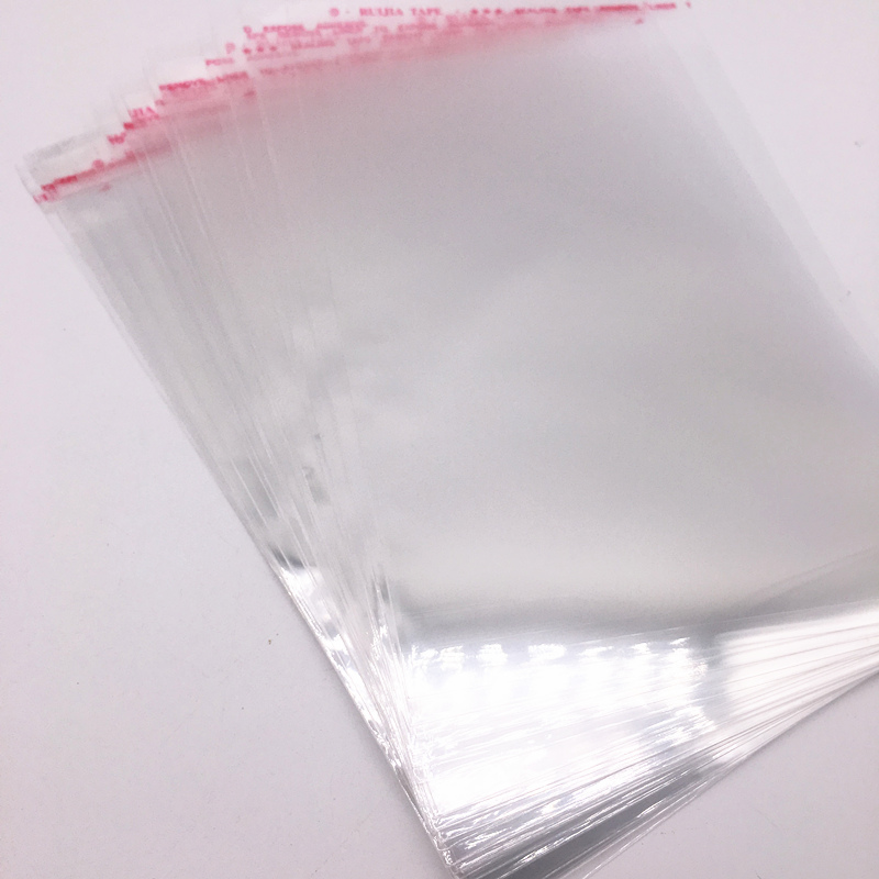 100pcs Plastic Clear Transparent OPP Self Adhesive Poly Bag Resealable Seal 