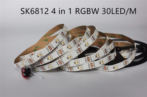 5m Addressable SK6812 RGBW RGBWW RGBNW  led strip  4 Color in 1 Led Non waterproof IP20 30 leds/pixles/m 5V similar WS2812B ► Photo 1/1