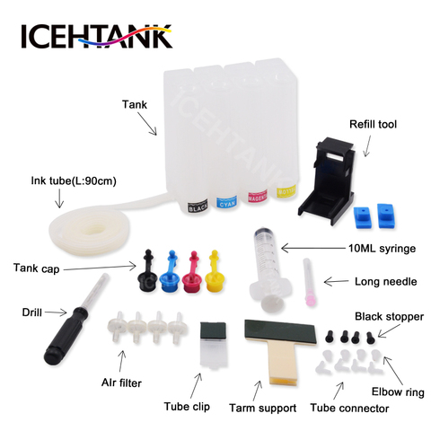 ICEHTANK Continuous System Ciss Ink Tank For Canon Pixma MG3240 MG3540 MG3640 MG3640S mg2540s Ciss For HP Deskjet 2130 Cartridge ► Photo 1/6