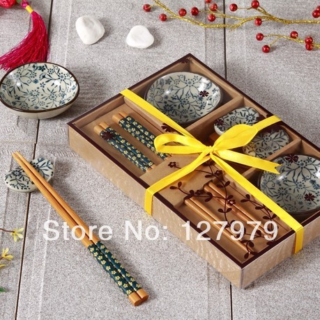 Chinese wind ceramic tableware set Japanese style dishes with gift boxes high-end sushi set ► Photo 1/1