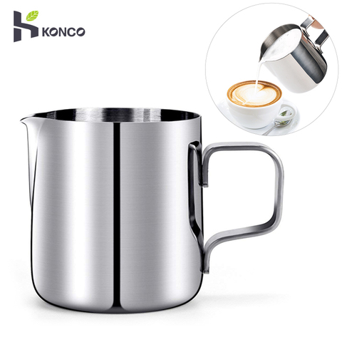 KONCO 150ml Stainless Steel Milk Frothing Pitcher Coffee cup Boiler Cup Jug Creamer for Barista Espresso Machines ► Photo 1/6